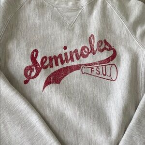 Old School Vintage Champion Light Gray FSU Seminoles Sweatshirt